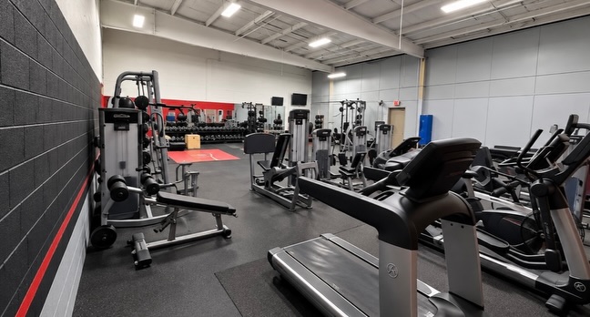 Weight room and strength training equipment at 1% Sports Akron